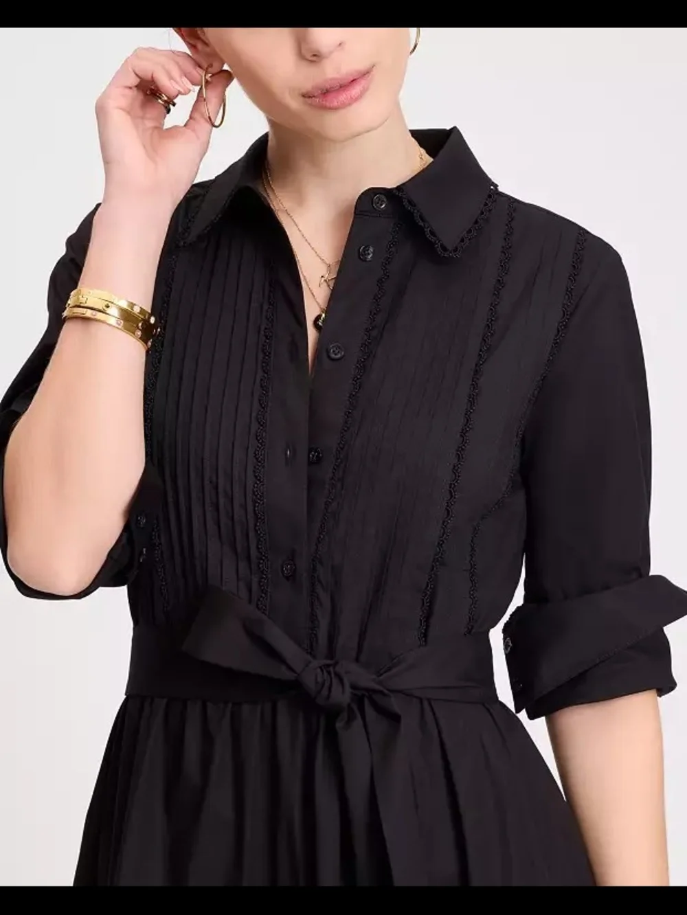 NWT Kate Spade Black Tiered Button-Front Midi Dress